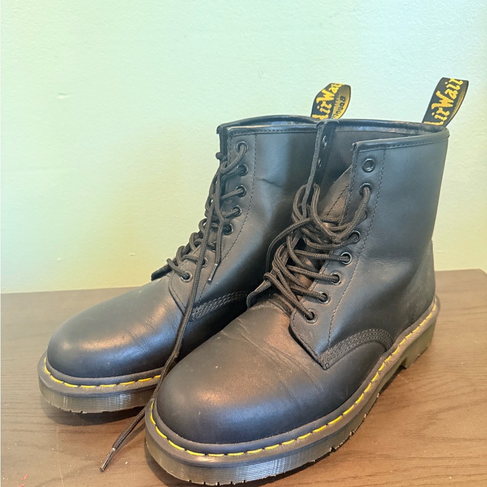 Dr. Martens Black Leather Combat Boots size: 10